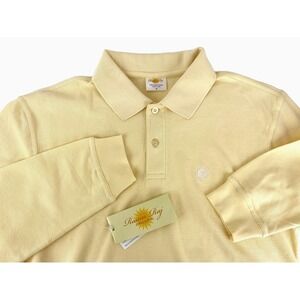 NEW Raam Raj Organic Cotton Long Sleeve Polo Shirt Mens M Natural Soft Comfort